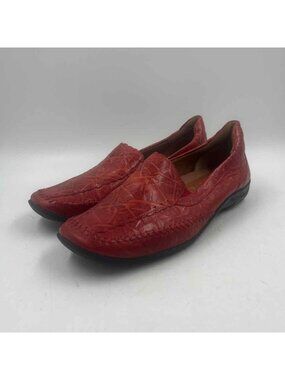 Elite Women's Shoe Size 7W Red Textured Dress Shoes